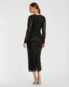 Long Sleeve Modest Evening Dress - Midnight