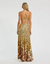 Cut out gold sequin ombre gown - Gold