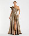 Mac Duggal One Shoulder Metallic Ballgown #67297 Bronze 