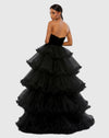 Strapless Tiered Ruffle Ballgown - Black