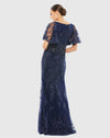 Flutter Sleeve Evening Gown - Midnight