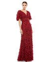 Mac Duggal #67712 Embellished Floral Gown - Burgundy