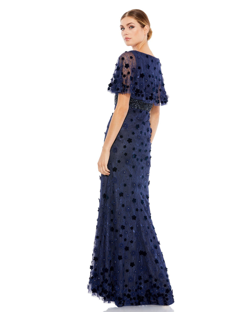 Embellished Floral Gown - Midnight