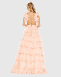 Ruffle tiered cut-out ballgown - Blush