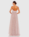 Rhinestone Embellished Sweetheart Neckline Gown - Rose