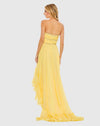 Strapless floral high-low dress - Lemon