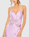 Rhinestone Bow Cami Gown - Lilac