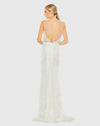 Embellished plunge neck sleeveless trumpet gown - Pink