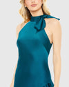 Halter Neck Ruffled Asymmetrical Dress - Teal