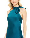 Halter Neck Ruffled Asymmetrical Dress - Teal