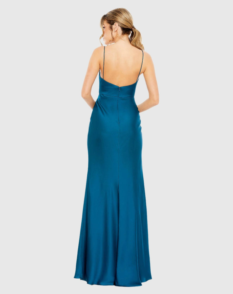 Keyhole Evening Dress - Ocean