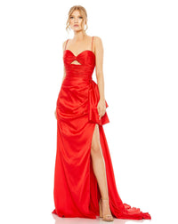 STRAPLESS CUT OUT SIDE BOW GOWN - RED mac duggal Style #68450