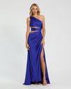 Cut-out one-shoulder satin gown - Magenta