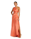 Cut-out one-shoulder satin gown - Magenta