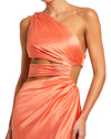 Cut-out one-shoulder satin gown - Magenta