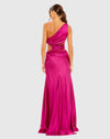 Cut-out one-shoulder satin gown - Magenta