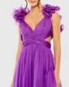 Ruffle Tiered Cut Out Gown - Orchid