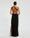 Asymmetric sheer panel cutout gown - Black