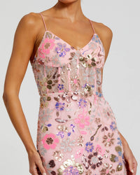 Spaghetti Strap Bustier Gown - Pink