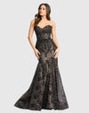 Mac Duggal #79308 Embellished Strapless Sweetheart Trumpet Gown, Black lace