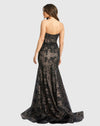 Embellished Strapless Sweetheart Trumpet Gown - Black