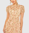 Floral Print Ruffle Dress - Beige