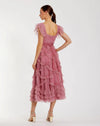 Dot Net Sequin Ruffle Midi Dress - Antique Rose