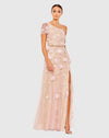 Mac Duggal, Asymmetric floral embroidered gown - Blush #9165 