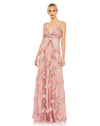 Mac Duggal #9173 Ruffled Sleeveless V Neck Gown - Rose Pink 