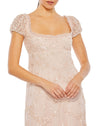 bridgerton dress, mac duggal Sequin Empire Waist Cap Sleeve Bridgerton Dress - Blush, Style #9194