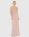 One Shoulder Embellished Trapeze Gown - Porcelain