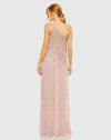 One Shoulder Embellished Trapeze Gown - Porcelain