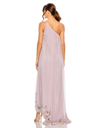 One Shoulder Trapeze Gown - Orchid