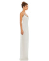 Mac Duggal, Beaded Spaghetti Column 90's Gown - White, Style #93551 side view