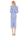 Puff Sleeve Modest Evening Dress - Periwinkle