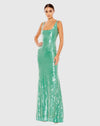 Mac Duggal, Jade Green Sequin Strappy Back Evening Dress #93725