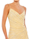 Beaded sleeveless wrap gown - Mint - Sale