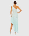 One Shoulder Asymmetrical Hem Dress - Seafoam