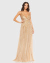 Mac Duggal, Sequin Plunge Gown - Nude Gold #93801