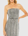 Sequin & Crystal Embellished Strapless Dress - Black