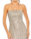 Sequin & Crystal Embellished Strapless Dress - Black