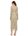 Fringe Embellished Dress - Nude Silver