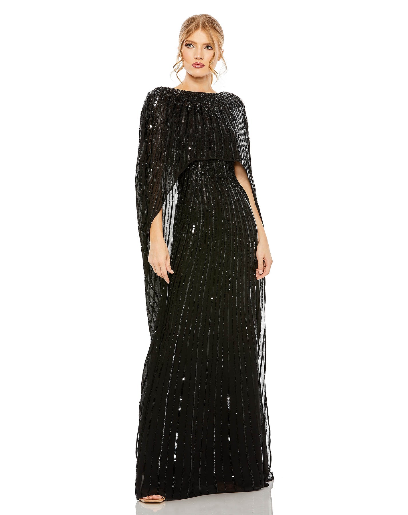 Black embellished evening gown best sale