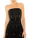 Strapless Embellished A Line Dress - Champagne