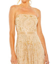 Strapless Embellished A Line Dress - Champagne