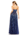 Strapless Hand Embellished Beaded Gown - Twilight