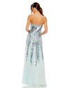 Strapless Sequin Mesh Gown - Ice Blue