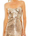 Strapless Sequin Mesh Gown - Ice Blue