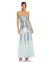 Mac Duggal #93959 Sleeveless Sequin Mesh Gown Ice blue