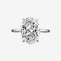 Hailey Bieber Oval Cut Engagement Ring, Sterling Silver